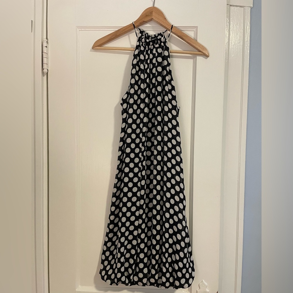 Zara dress black with white dots